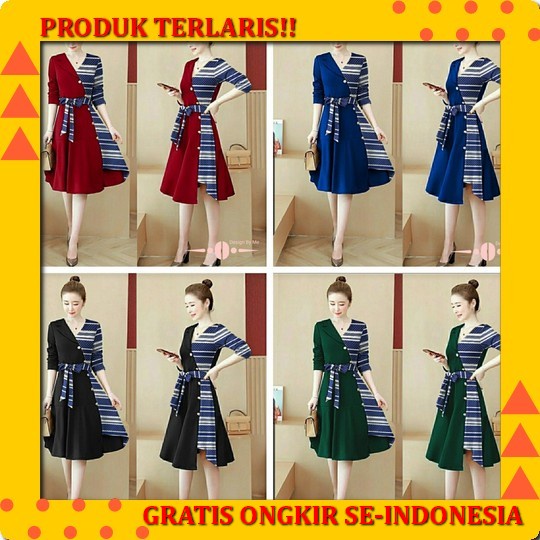 Y2488 Dress Plisket Wanita Andin Ikatan Cinta Dress Wanita Kekinian Dres Murah Terbaru Dress Natal W