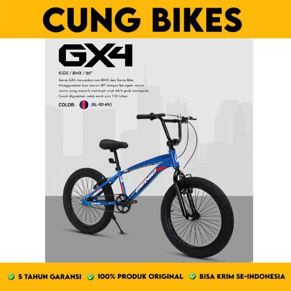 Sepeda anak laki BMX 20 Inch Genio GX 04 by United Bike ban besar jumbo 3.0