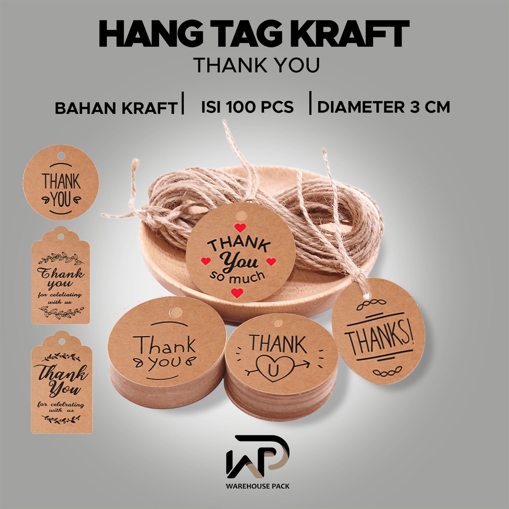 

Hang tag Label Thank you [ ISI 100 PCS FREE TALI RAMI ] | Hang tag Kraft Terima Kasih | Tali Hang tag Bulat | Hang tag Kotak | Label Thank You