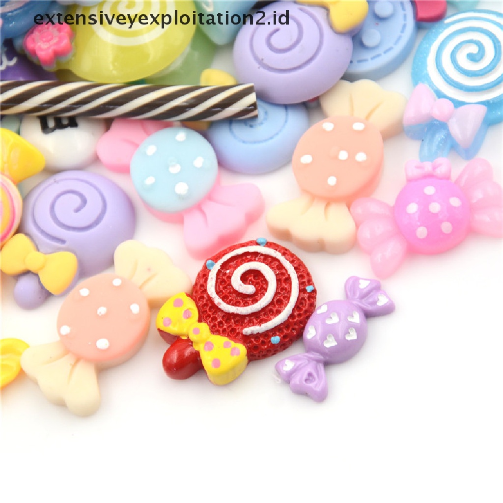 10 Pcs Miniatur Permen Lolipop Bahan Resin Untuk Dekorasi Rumah Boneka