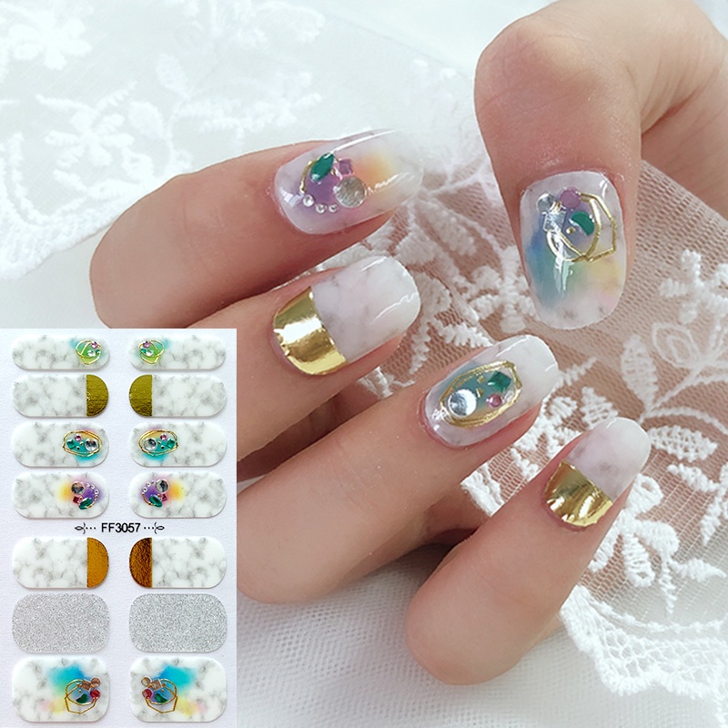 Ff Stiker Kuku 3D DIY Tahan Air Untuk Nail Art