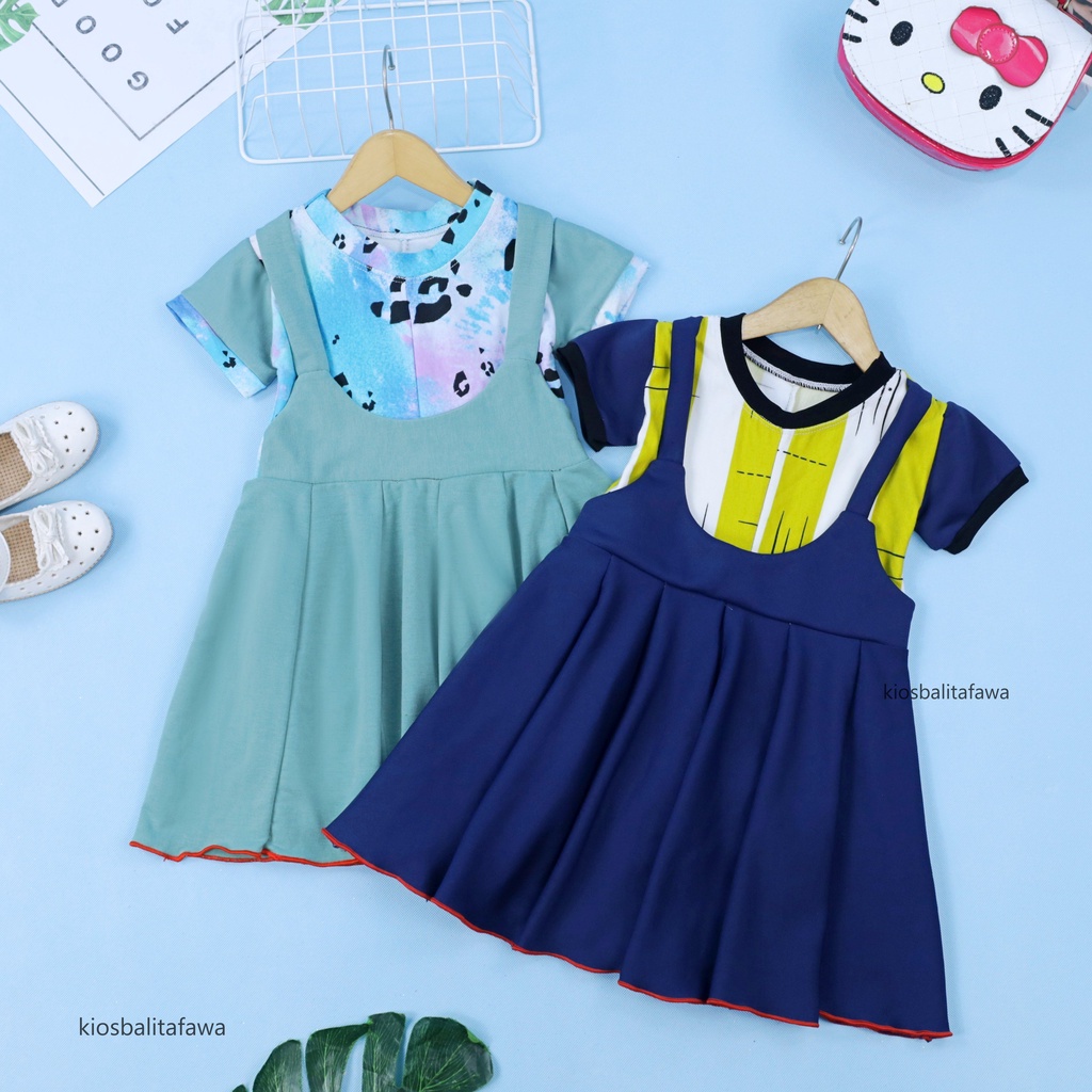 Dress Nagita size 1-2 Tahun / Baju Balita Lengan Pendek Dres Anak Perempuan Murah Adem Grosir