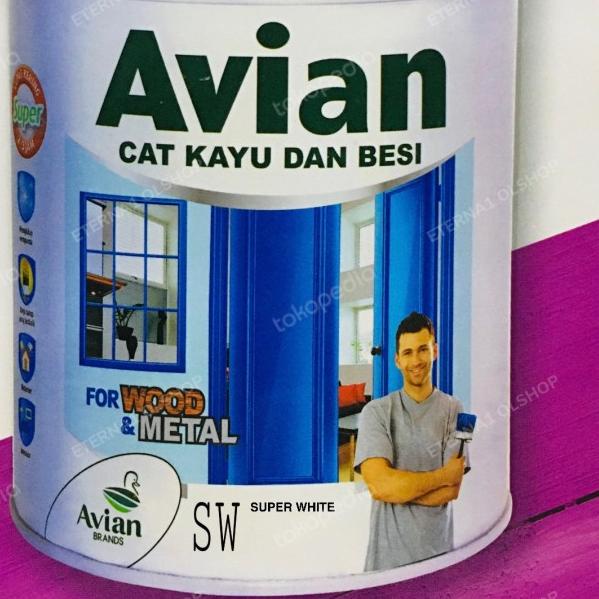 Avian SW Super white 1kg Cat besi dan kayu Putih mengkilat