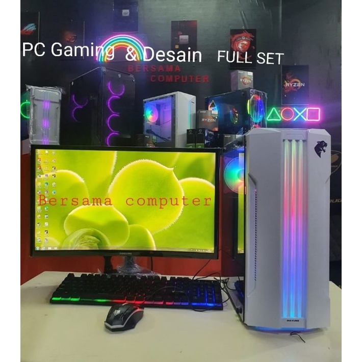 Paket Pc gaming  core i7| Ram 16gb | Ssd 240 gb Vga 4gb|  MONITOR 24 INC CURVED siap pakai