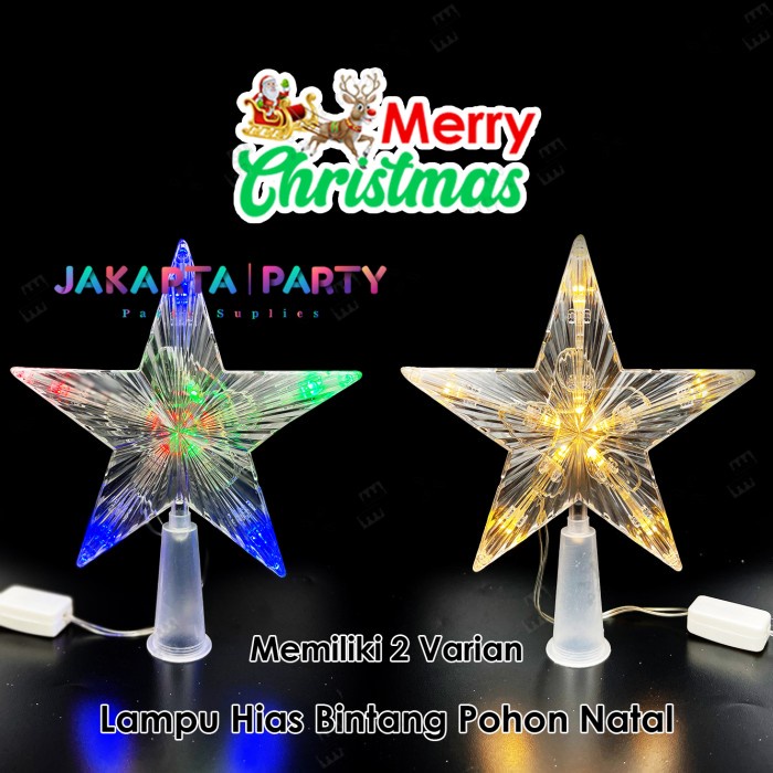 Top Bintang Pohon Natal 10 LED / Hiasan Natal Christmas Star Light