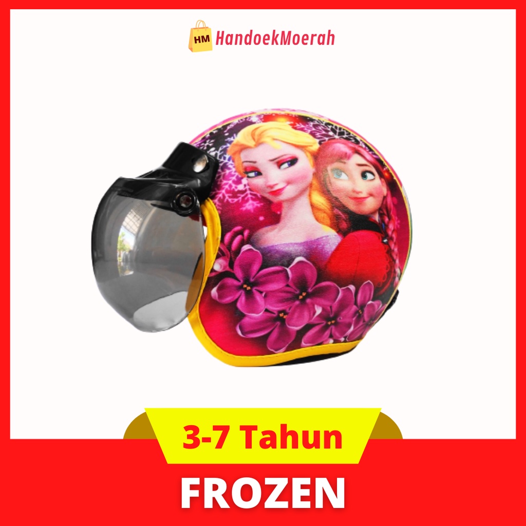 Helm Anak BOGO FROZEN Murah / Helmet Non SNI / Helm Karakter Kartun Lucu / Helm Anak Perempuan Wanita 3 4 5 6 7 Tahun