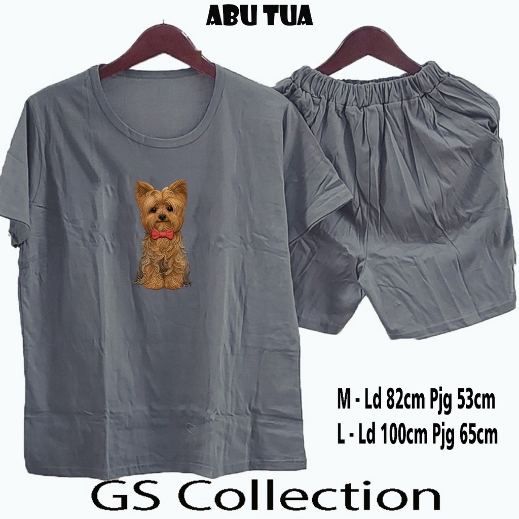 GSC - Setelan Dog Potraits / Set wanita cute top dog lover