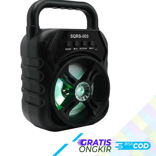 SPEAKER BLUETOOTH SUPER BASS 3 INCH FREE MIC KARAOKE FM SQRS 003