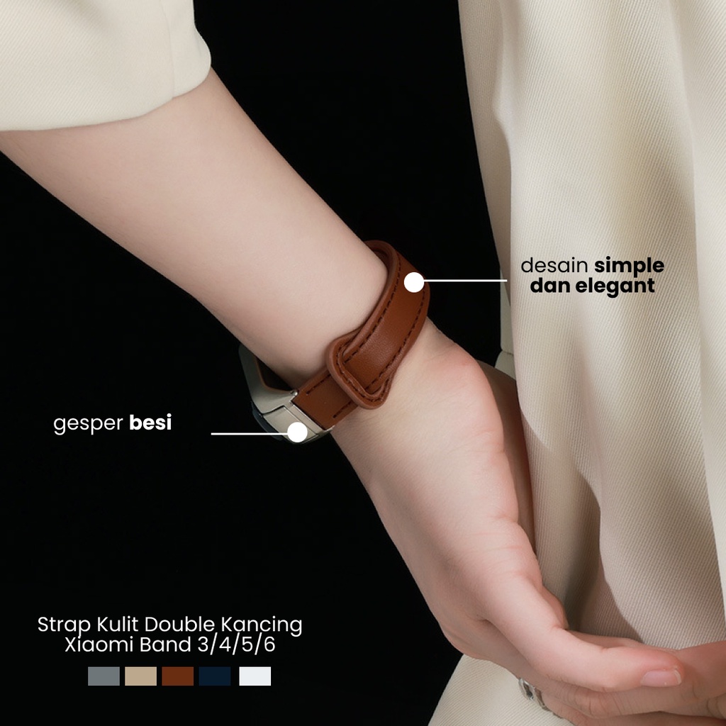 Xiaomi Miband 3 4 5 6 Leather Strap Miband Tali Kulit