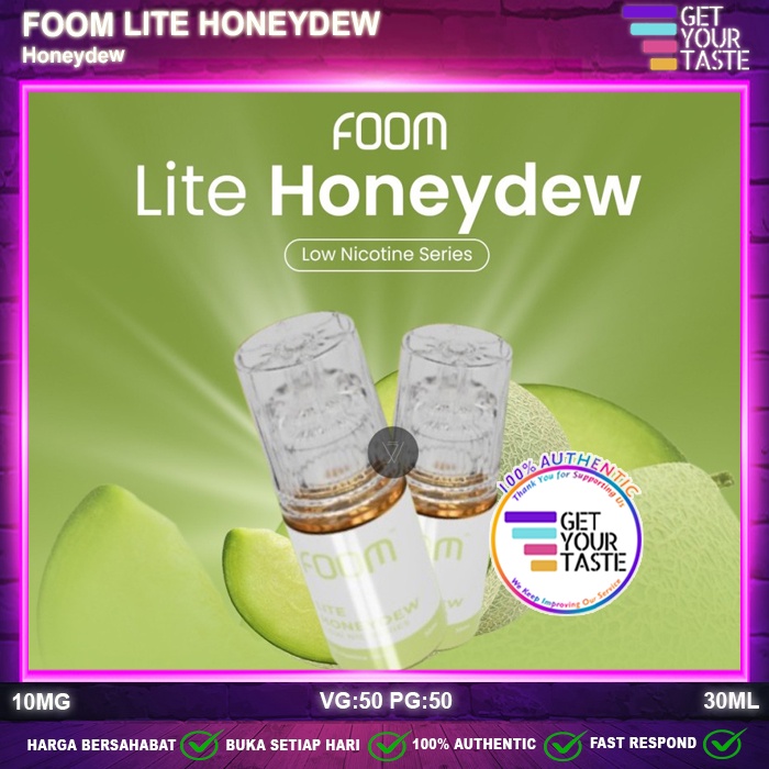 Liquid Foom LITE Honeydew Fruity Salt Nic 30ML Pods Friendly by Foom Lab