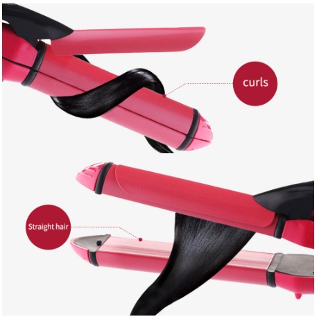 Catok nova mini 2in1 2 in 1 curly straight lurus keriting merk merek tipe nhc - 2009 rambut nhc-2009