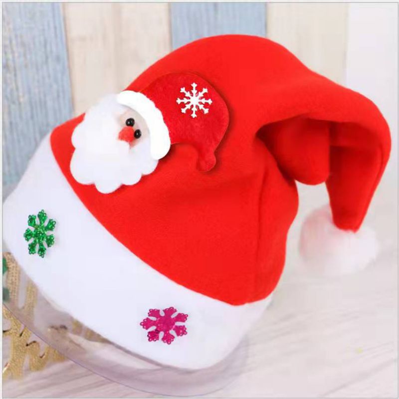 Topi Natal Sinterklas Rusa Salju LED Dewasa Dan Anak