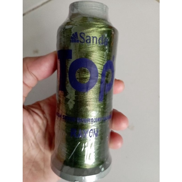 benang top bordir rayon putih. hijau no 1294. oren no c1137