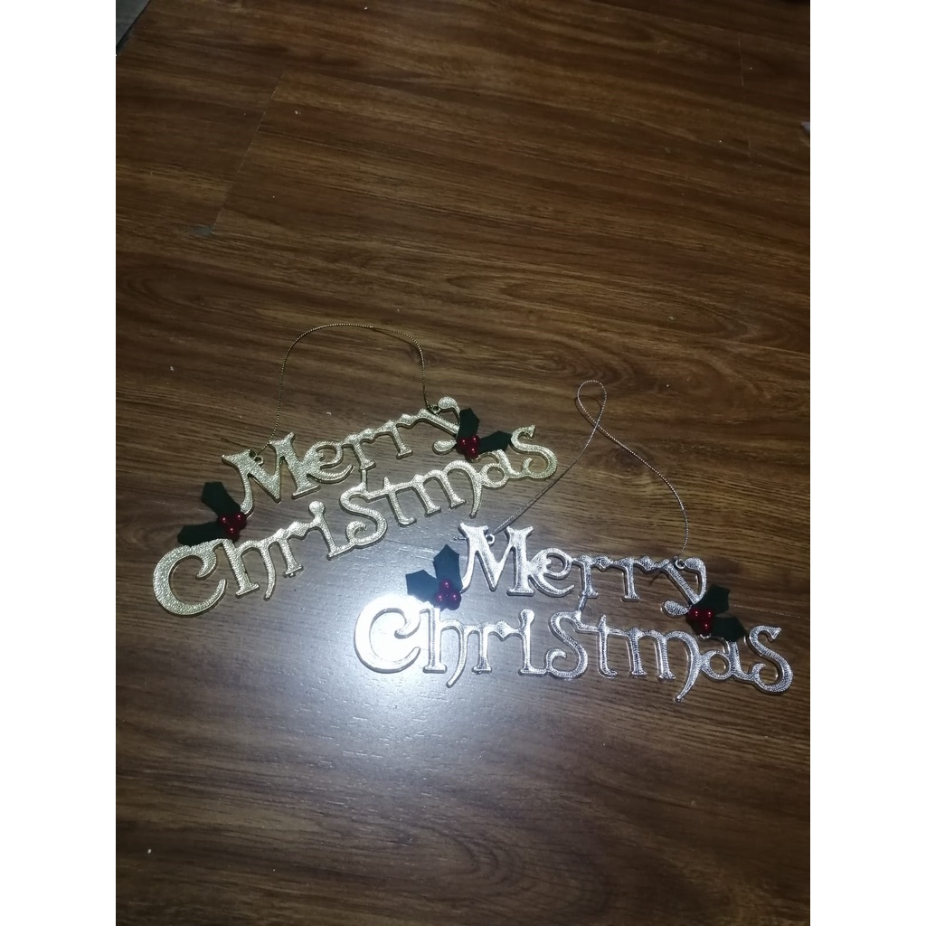 ( 15 cm ) Gantungan Ornamen Merry Christmas Cantik Aksesoris Natal