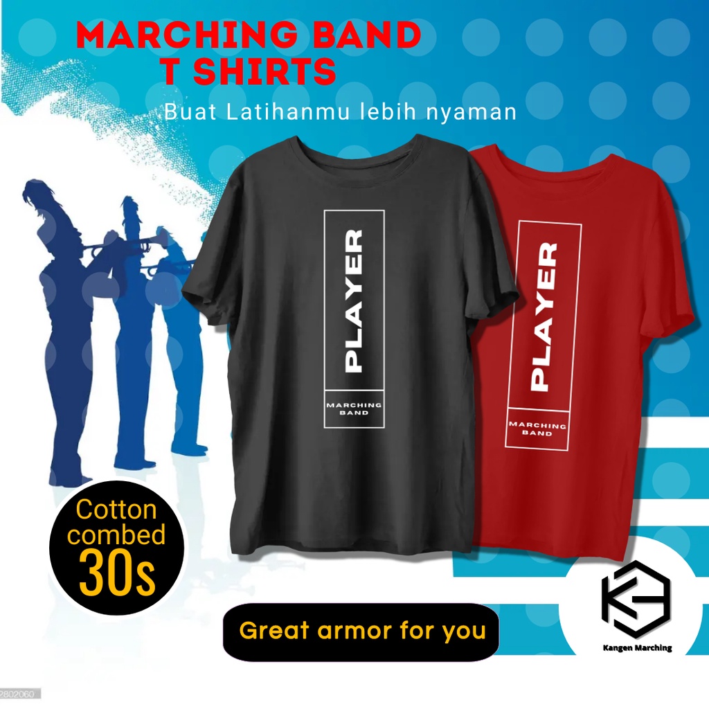 Pakaian Kaos T Shirt Baju Pria Wanita Marching Band Drum Band Drum Corps Lengan Pendek / Lengan Panj