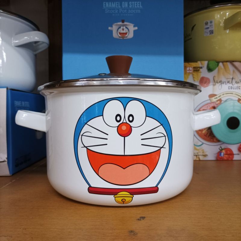 MASPION Stock Pot Enamel 20 cm DORAEMON + Panci Stock Pot