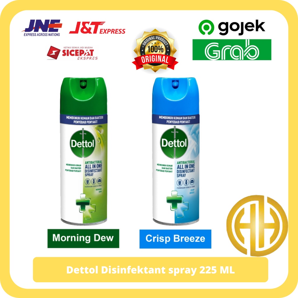 Dettol Disinfektan Spray 225ml / DISINFEKTANT SPRAY DETTOL 225 ml ( RANDOM Morning Drew / Crisp Breeze )