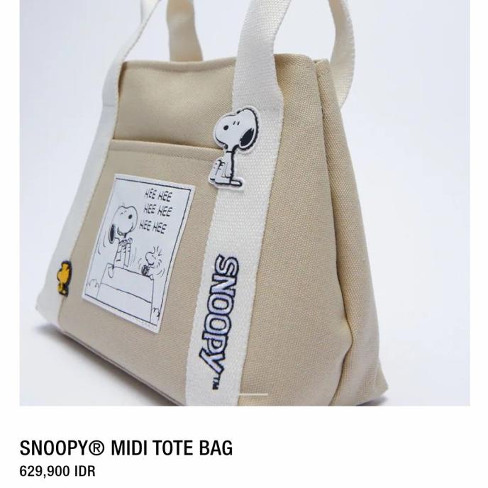 Tas Zara Disney Snoopy Canvas - Snoopy MIDI Tote bag