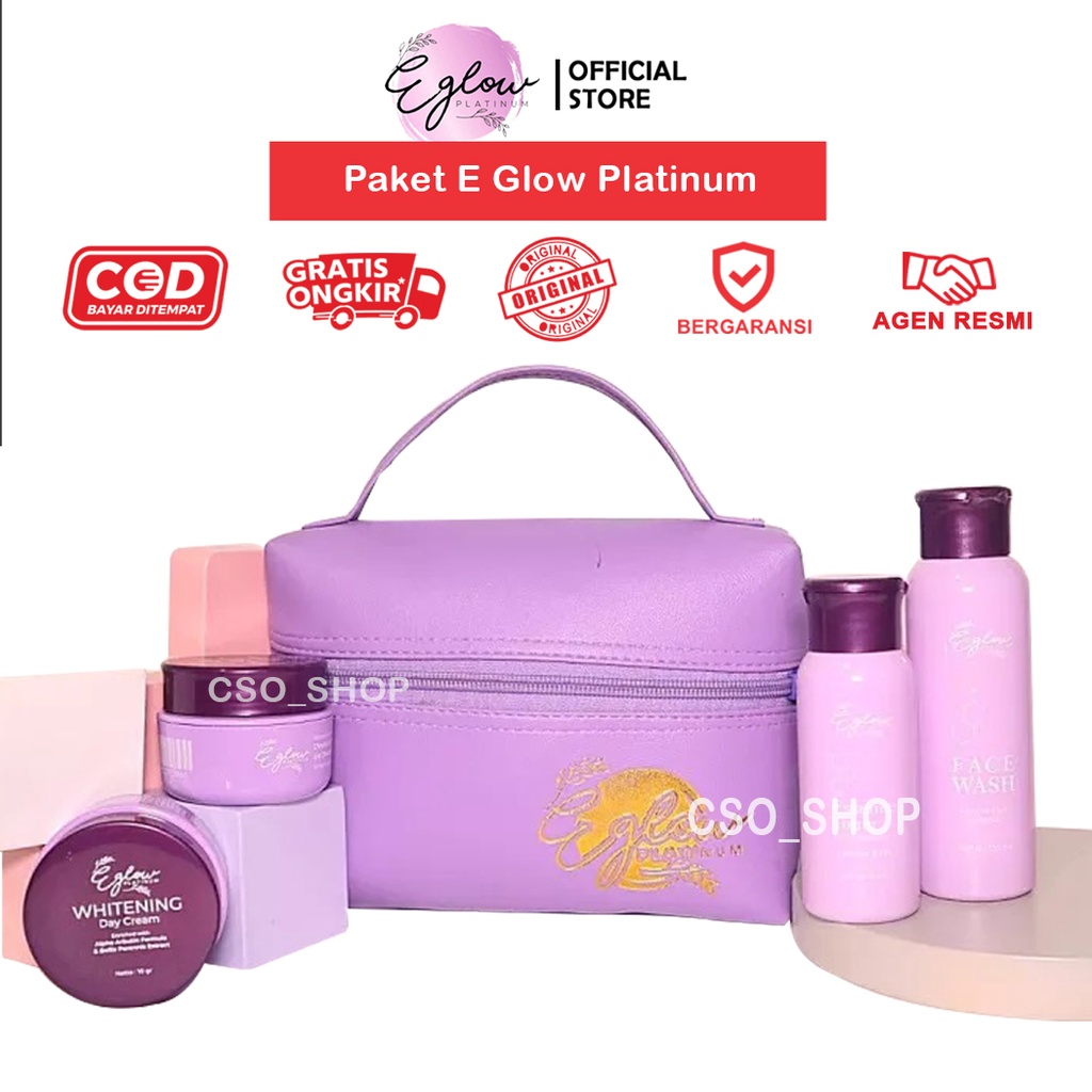 ❤CSO_SHOP❤ EGLOW PLATINUM BPOM Original / Paket E Glow Platinum Whitening | Acne | Ultimate / Eglow 