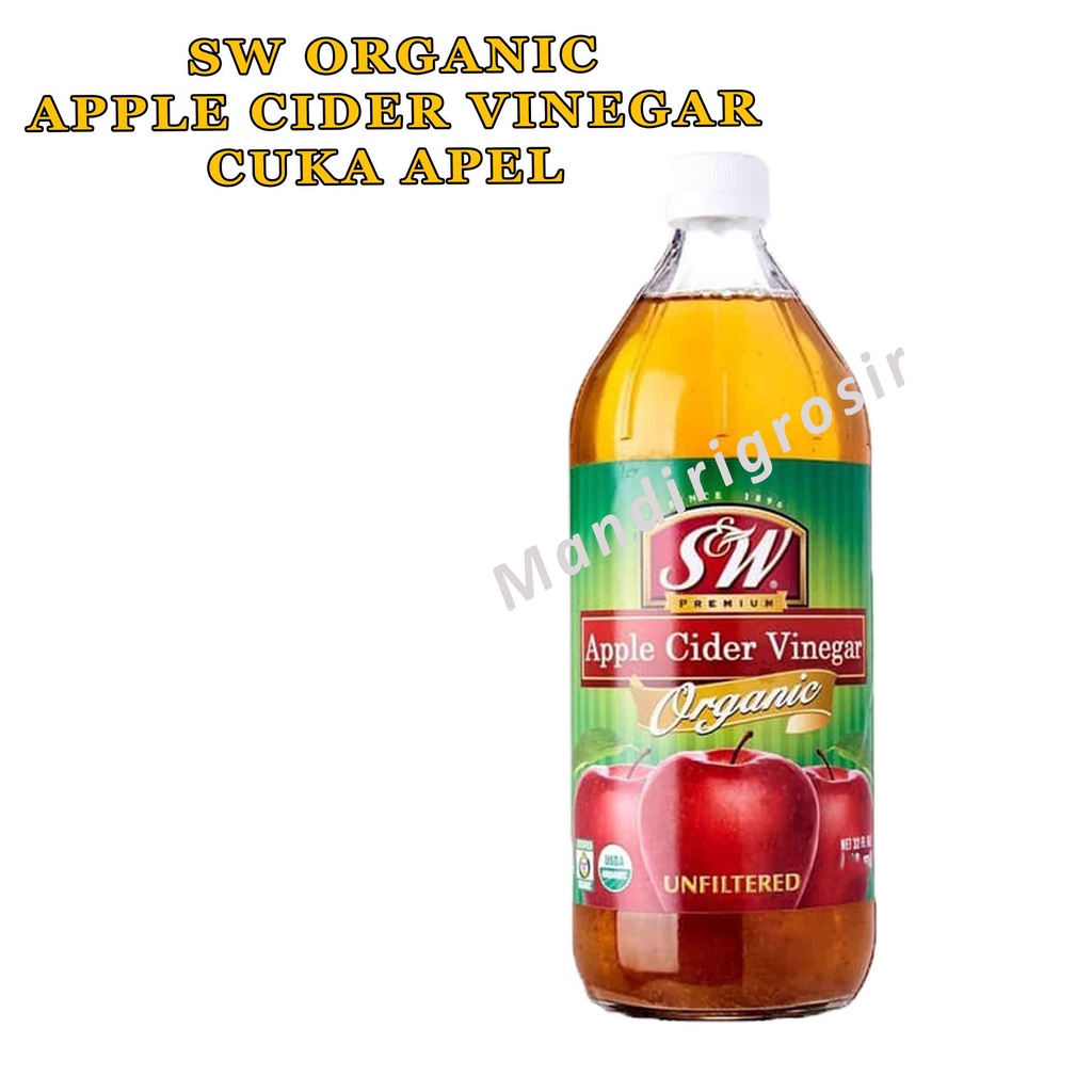 S&amp;W Organic Unfiltered * Apple Cider Vinegar *  Cuka Apel * 473ml