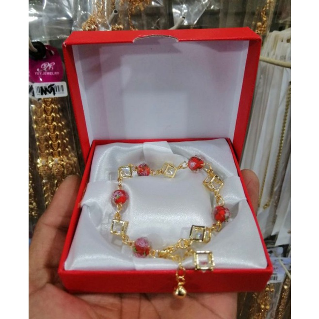 gelang tangan kristal murano//gelang//perhiasan //gelang lapis emas