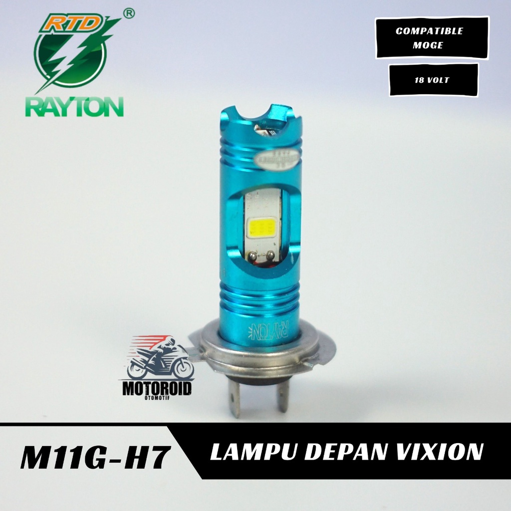 Lampu Depan Motor Rayton M11G-H7 2 LED Blue Devil DE Headlamp RTD