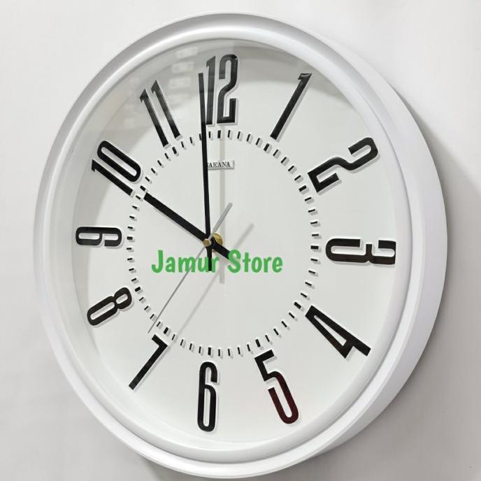 Wall Clock Sakana 550 Putih/Jam Dinding Sakana 550 Original Sakana