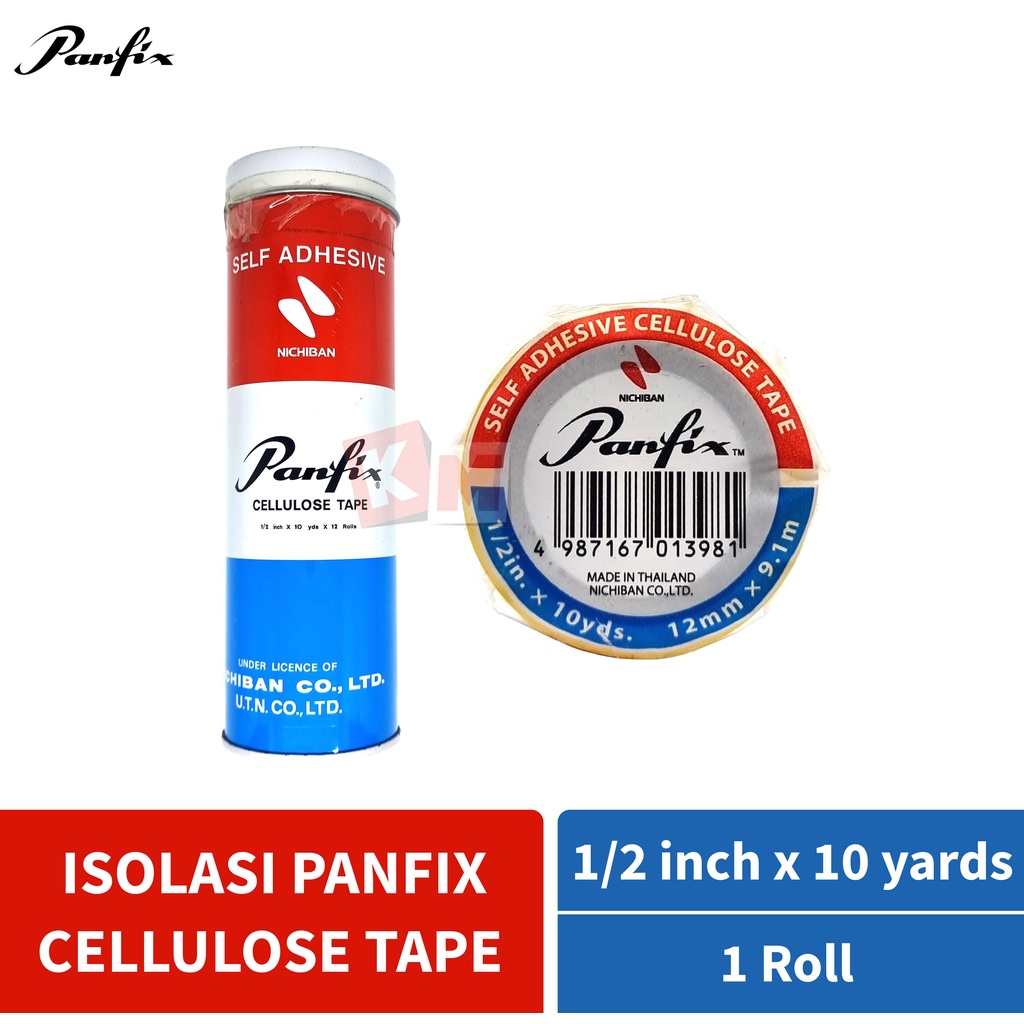 Isolasi Selotip Bening Panfix 12 mm 1/2 Inch x 10 Yard Cellulose Tape