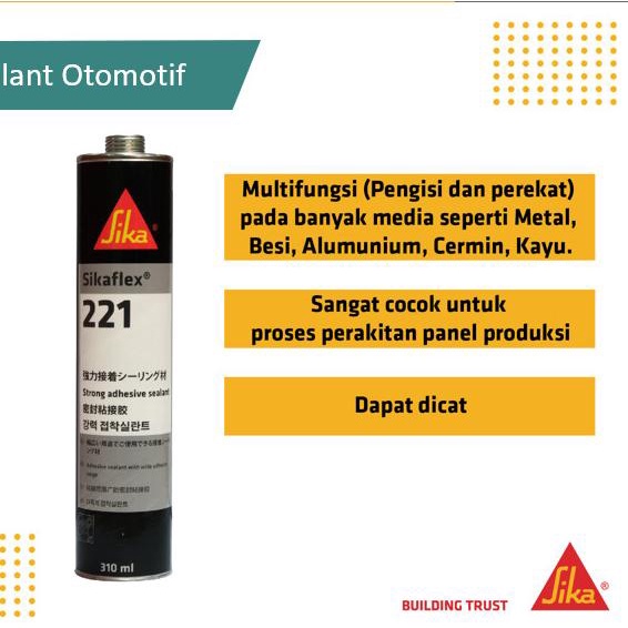 

Sika Sikaflex 221 Perekat Bodi Automotif Otomotif 310ml - Hitam