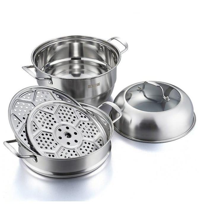 Thsb - Alat Dapur Panci Kukus Alaska 3 Susun Soup Pot Steamer Stainles Storalinsya