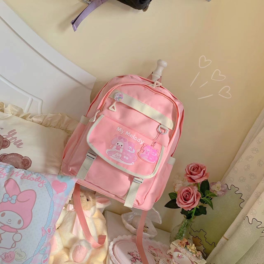 Sera Jepang tas sekolah ransel pesta siswa harian lucu kapasitas besar lampu Sanrio all-match