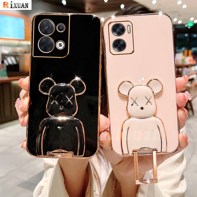 Soft Case Silikon Motif Beruang Untuk OPPO Reno 8 4G Reno 7 4G Reno 6 Reno 6Z Reno 5F 4F 2F Reno3 A91 F11 Pro F9