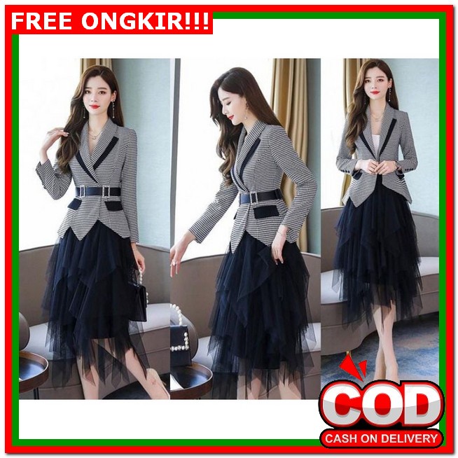 Dress Natal Wanita Terbaru Kondangan Wedding Dres Modern Kekinian Korean Style 2023 Import Jumbo Rem