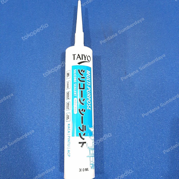 TAIYO LEM KACA SILICONE SEALENT HITAM PUTIH CLEAR LEM SILENT NETRAL