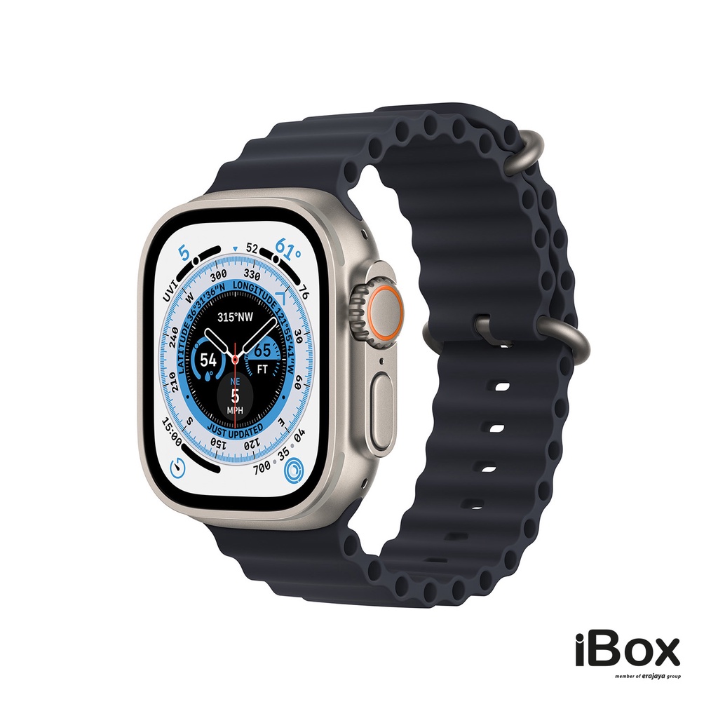 Apple Watch Ultra 49mm GPS + Cellular, Titanium Case with Midnight Ocean Band