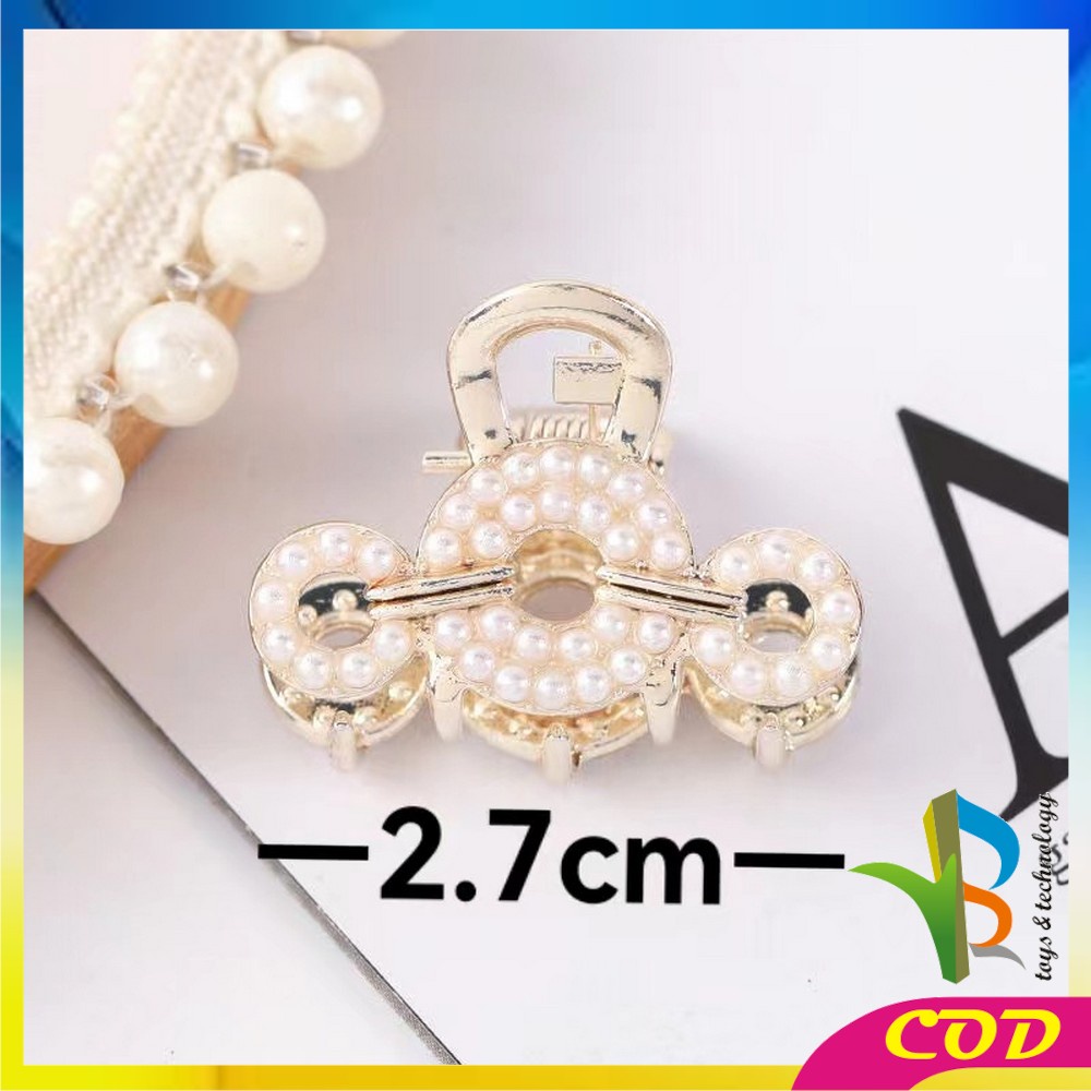 RB-C565 Jepit Rambut Alloy Korea Mini Jedai 2.5cm Mutiara Elegan / Jepit Rambut Poni Mutiara Permata / Jepitan Poni Elegan Hair Claw Clips