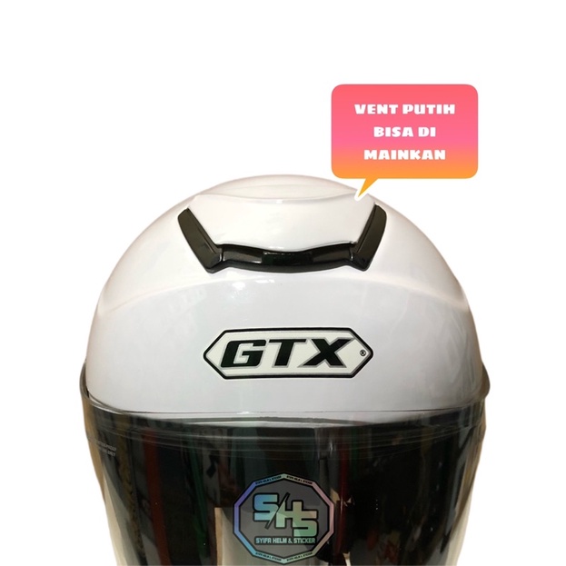 Helm kyoto merk GTX solid putih visor flat