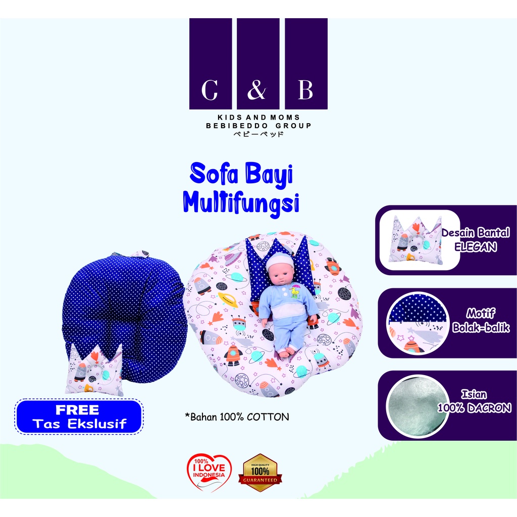 PREMIUM KASUR BAYI MULTIFUNGSI SOFA BAYI PREMIUM TEBAL FREE BANTAL PEYANG CROWN