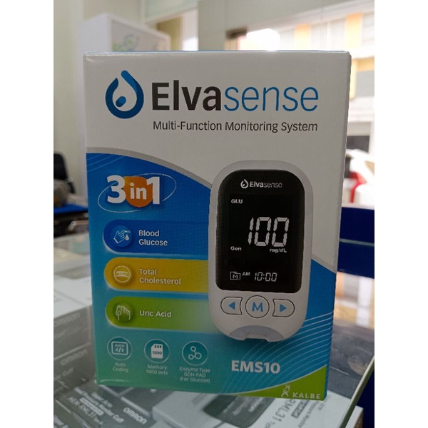 ELVASENSE 3in1 ALAT CEK GULA DARAH/ASAM URAT/KOLESTEROL