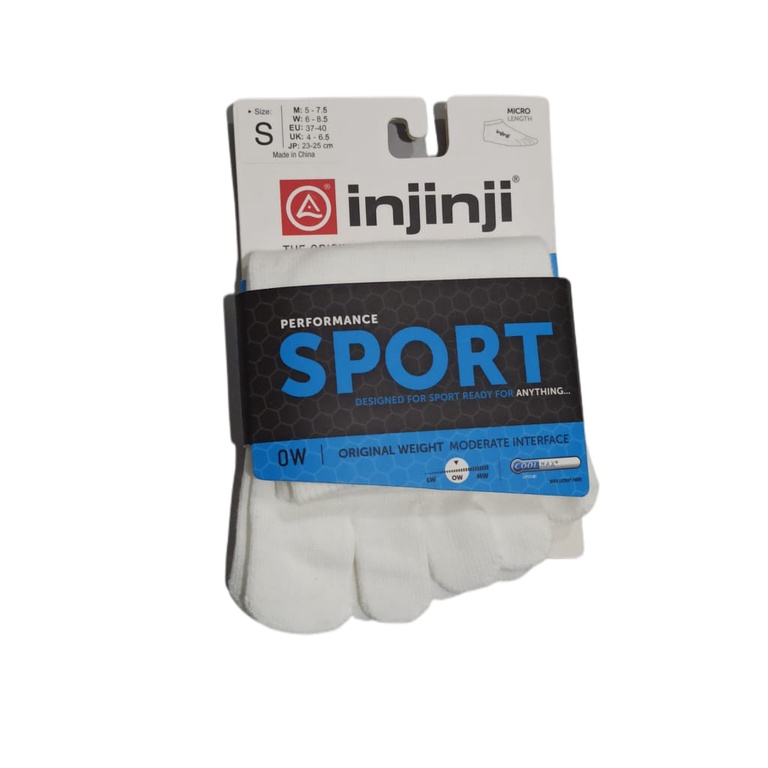 Injinji Performance Run Original Weight Micro Socks Size S -  Sport White