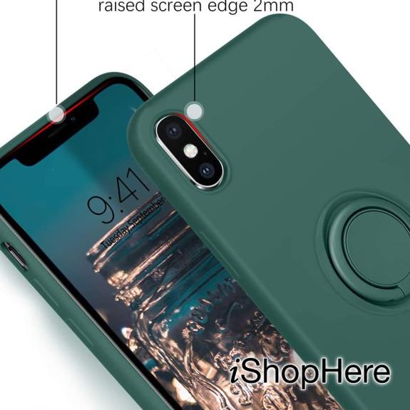 Casing Ring Holder Silicone Soft Case iPhone iPhone X XR XS Max - Hitam, XS Max