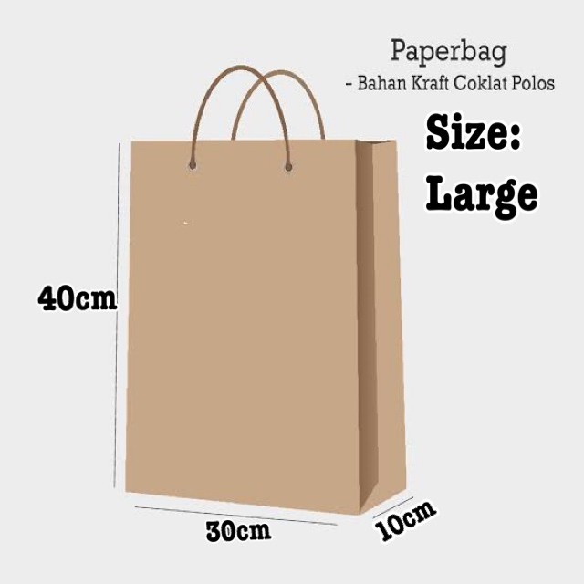 bag paper polos goodie bag gift bag paper bag tas kado kertas polos kraft kiky okey 29x24x8cm