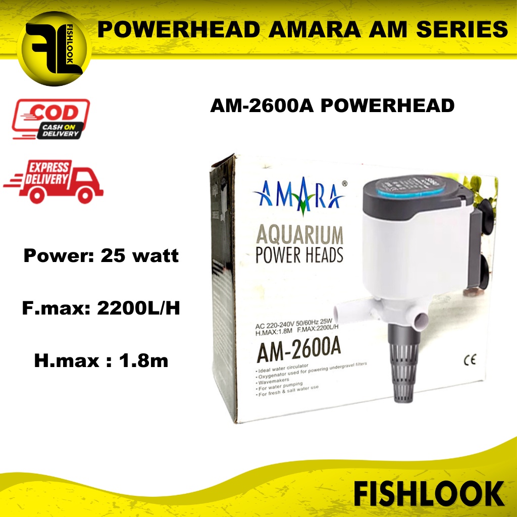 AMARA AM SERIES AM 1200 1600 1800 2600 3900A POWER HEAD POMPA CELUP AQUARIUM