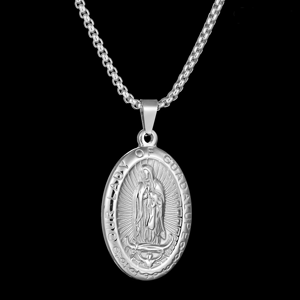 Kalung Dengan Liontin Bentuk Virgin Mary Guadalupe Untuk Hadiah