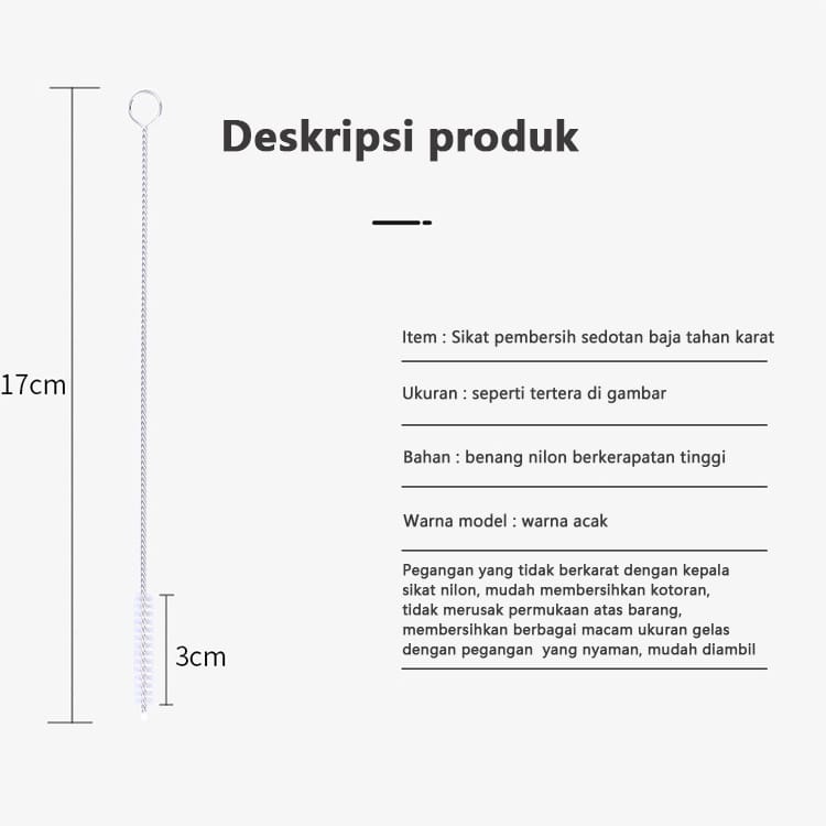 SIKAT PEMBERSIH SEDOTAN /SIKAT SEDOTAN STAINLESS/BRUSH STAINLESS STRAW/SIKAT BOTOL BAYI