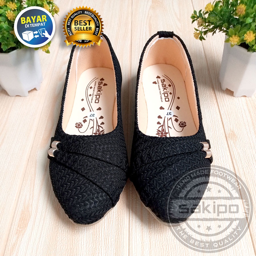 PROMO 12.12 SEPATU BALET RAJUT SLEMPANG SAMPING MURAH TRENDI NYAMAN DI KAKI / SEPATU SEKOLAH DAN KERJA / SEPATU WANITA REMAJA / SAKIPO