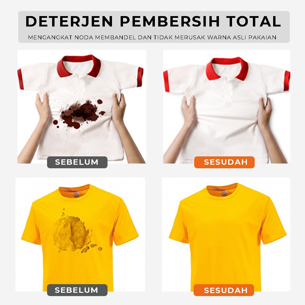 Pemutih Pakaian Deterjen Bubuk Penghilang Noda Detergent Powder Pembersih Baju |GROSIRXPRESS