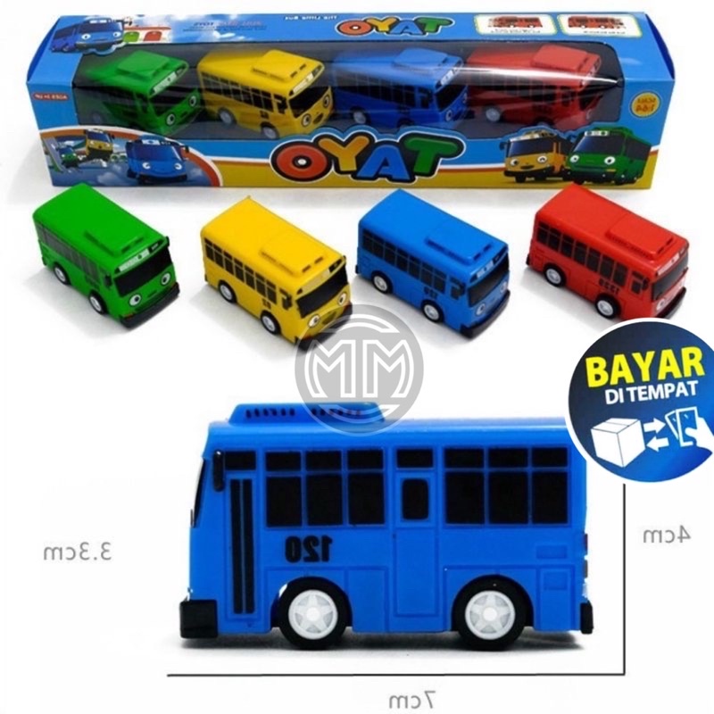 Mainan Bus Tayo Isi 4pcs Pullback The litte Bus