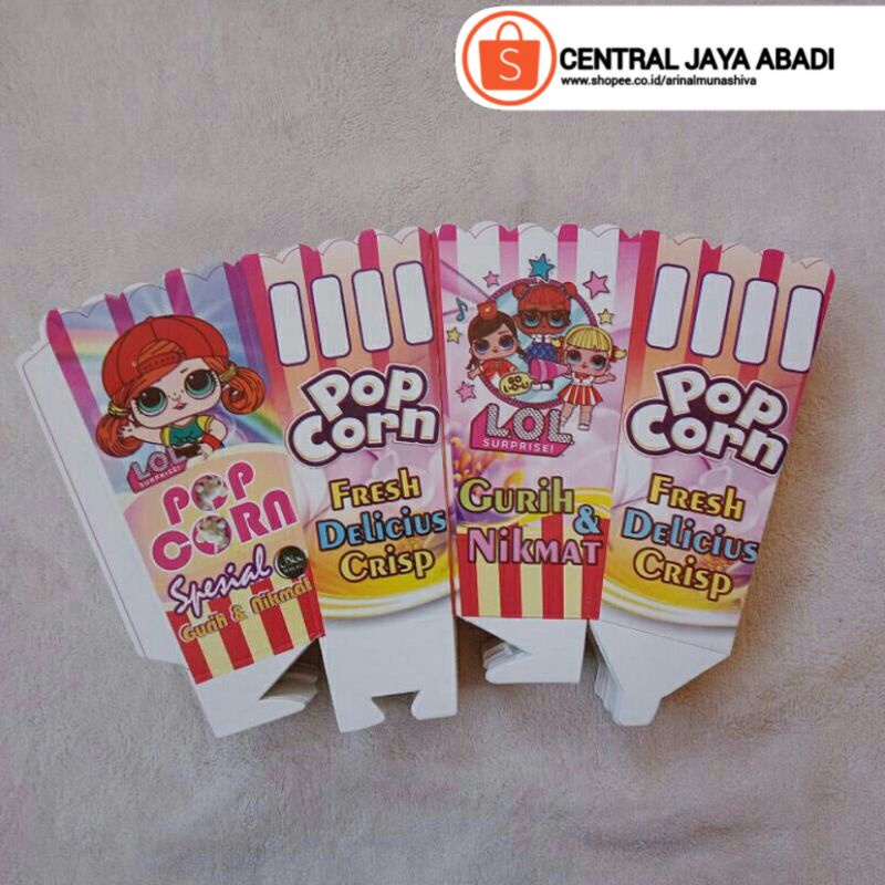 

150 LEMBAR KERTAS POPCORN 12 × 6 KUALITAS TERBAIK | DUS POPCORN BERKUALITAS | KOTAK POPCORN DESAIN BARU SERI G