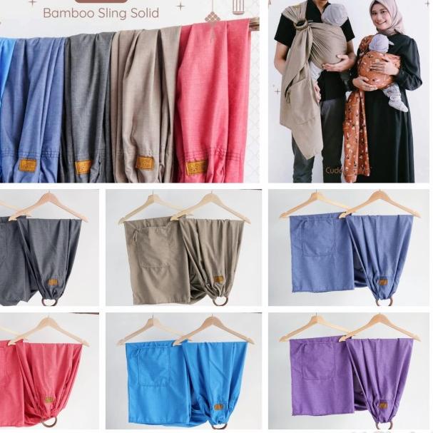 [New]Cuddlle Me Ring Sling Bamboo Polos Gendongan Ring sling Cuddle Me - Latte